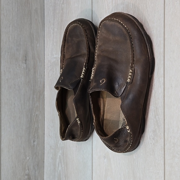 Olukai Mens Moloa Mola Leather Loafer Slip on shoes sz 8.5 - Picture 3 of 12